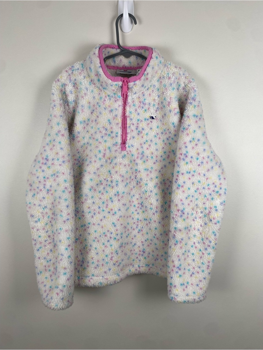 Vineyard Vines Girls' Confetti Fleece‎ Pullover Sherpa Jacket Medium